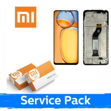 Ekranas skirtas Xiaomi Redmi 13C / Poco C65 (4G) juodas su rėmeliu / Black / (Service Pack)