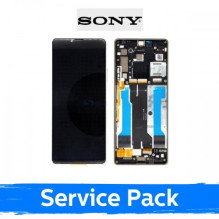 Ekranas skirtas Sony Xperia 10 III juodas su rėmeliu (Service Pack)