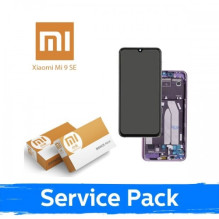 Ekranas skirtas Xiaomi Mi 9 SE su rėmeliu / Purple / (Service Pack)