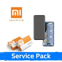 Ekranas skirtas Xiaomi Mi 10 Lite 5G su rėmeliu / Aurora Blue / (Service Pack)