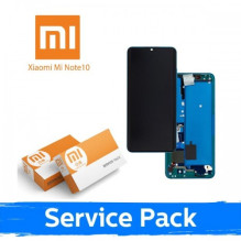 Ekranas skirtas Xiaomi Mi Note 10 (Note 10 Pro / Note 10 Lite) su rėmeliu / Aurora Green / (Service Pack)