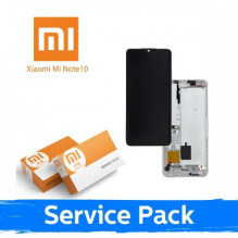 Ekranas skirtas Xiaomi Mi Note 10 (Note 10 Pro / Note 10 Lite) su rėmeliu / Glacier White / (Service Pack)