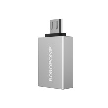 Adapter Borofone BV2 MicroUSB OTG gray