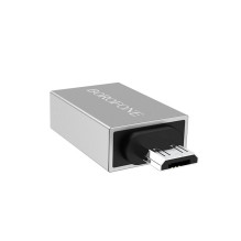 Adapter Borofone BV2 MicroUSB OTG gray