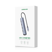 Adapter Ugreen CM417 USB-C to 4xUSB-A + HDMI gray