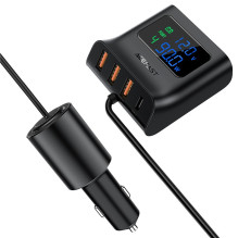 Car charger Acefast B8 90W Car HUB 3xUSB-A / Type-C black