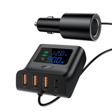 Car charger Acefast B8 90W Car HUB 3xUSB-A / Type-C black