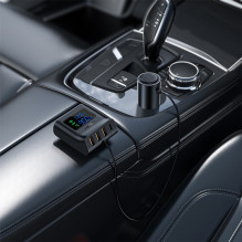 Automobilinis įkroviklis Acefast B8 90W Car HUB 3xUSB-A / Type-C juodas