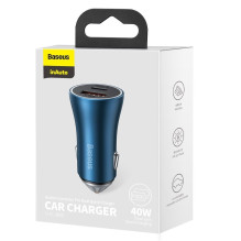 Car charger Baseus Golden Contactor Pro 40W Type-C / USB-A blue CCJD-03