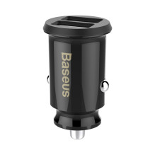 Automobilinis įkroviklis Baseus Grain (3.1A) su 2 USB jungtimis juodas CCALL-ML01