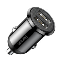 Automobilinis įkroviklis Baseus Grain Pro 2xUSB-A 4.8A juodas CCALLP-01