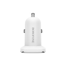 Car charger Borofone BZ12 with 2 USB connections (2.4A) white