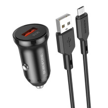 Car charger Borofone BZ18 Quick Charge 3.0 18W + MicroUSB black