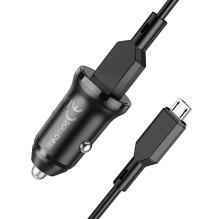 Automobilinis įkroviklis Borofone BZ18 Quick Charge 3.0 18W + MicroUSB juodas