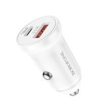 Car charger Borofone BZ18A USB-A / Type-C PD20W+QC3.0 white