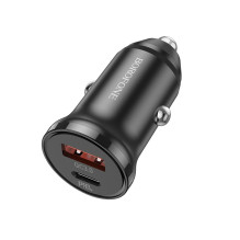 Automobilinis įkroviklis Borofone BZ18A USB-A / Type-C PD20W+QC3.0 juodas