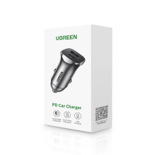 Car charger Ugreen CD130 USB-C / USB-A 30W gray