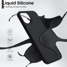 Dėklas Liquid Silicone 1.5mm Apple iPhone 16 juodas