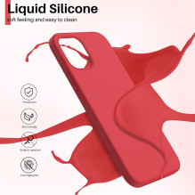 Dėklas Liquid Silicone 1.5mm Apple iPhone 16 Pro Max raudonas