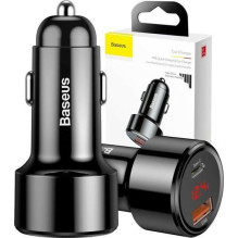 Car charger Baseus Series with LED display and 2 USB Quick Charge 45W black CCMLC20C-01