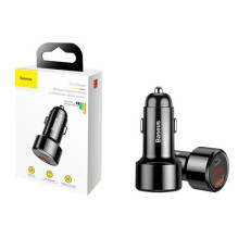 Car charger Baseus Series with LED display and 2 USB Quick Charge 45W black CCMLC20C-01