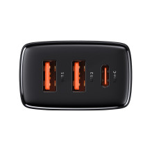 Įkroviklis Baseus Compact Quick Charger 2xUSB / Type-C 30W juodas CCXJ-E01