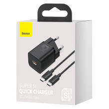 Charger Baseus Super Si 25W + Type-C 1.0m black TZCCSUP-L01