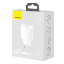 Charger Baseus USB + Type-C 20W white CCXJ-B02