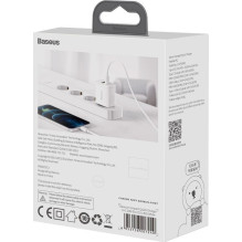 Įkroviklis Baseus USB + Type-C 20W baltas CCXJ-B02