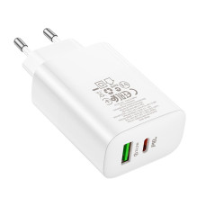 Charger Borofone BN10 Type-C 65W / USB-A 22.5W white