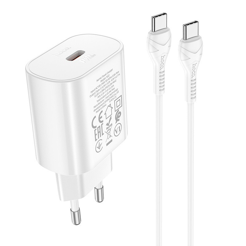 Charger Hoco N22 PD25W + Type-C white