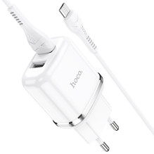 Charger Hoco N4 with two USB connections + MicroUSB (2.4A) white