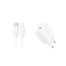 Įkroviklis Joyroom JR-TCF20 USB-C PD20W + USB-C to Lightning cable 1.0m baltas