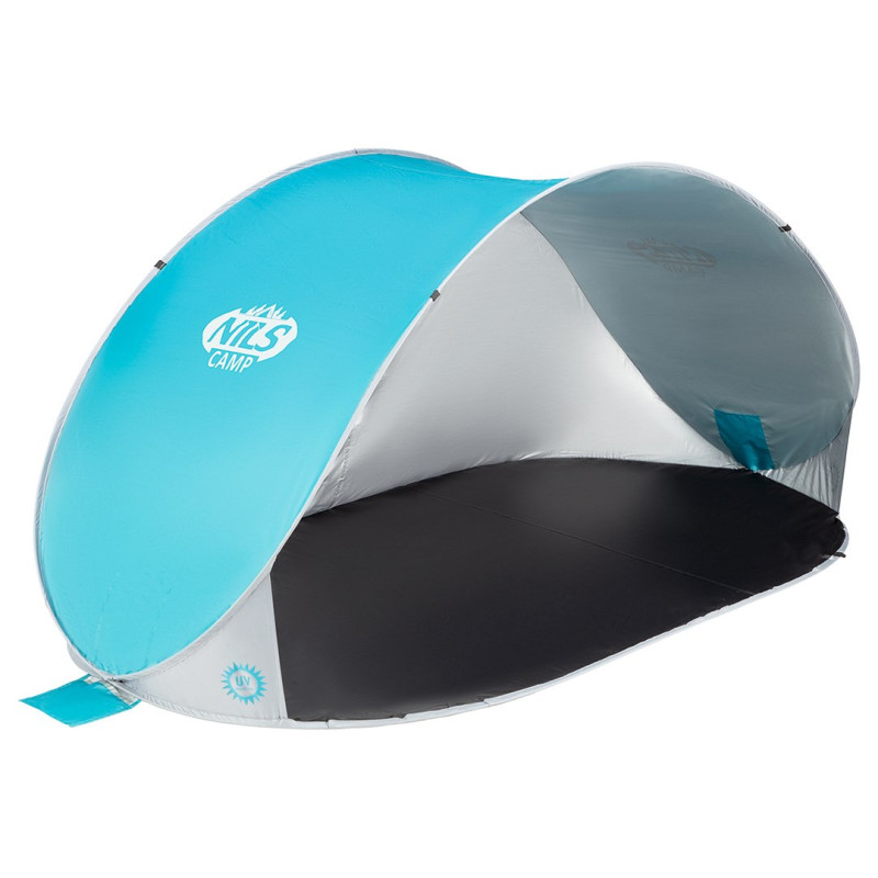 NILS CAMP self-folding beach tent NC3174 Turquoise grey