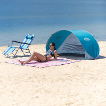 NILS CAMP self-folding beach tent NC3174 Turquoise grey