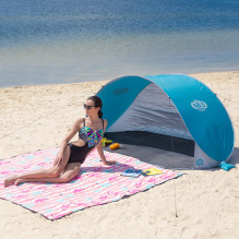 NILS CAMP self-folding beach tent NC3174 Turquoise grey