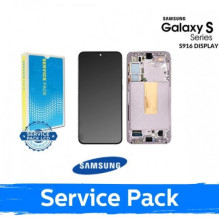 Ekranas skirtas Samsung S916 S23 Plus su rėmeliu / Phantom Black / (Service Pack)