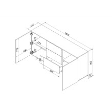 Cama 2D3S ALMA komoda 180x41,5xH90 kašmyras