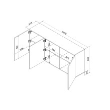 Cama 3D komoda ALMA 180x41,5xH90 kašmyras