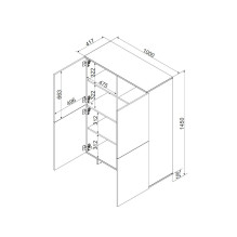 Cama 4D komoda ALMA 100x41,5xH145 kašmyras