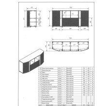 Cama MICHELLE komoda 178x35-47xH82 juoda / viking ąžuolas