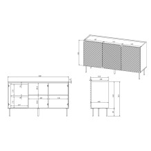 3D2SZ ONDA chest of drawers 150x45xH85 green