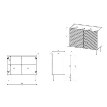 2D chest of drawers ONDA 98x45xH85 green