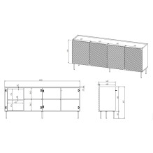 4D2SZ ONDA chest of drawers 200x45xH85 green