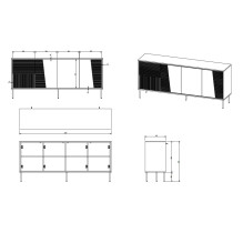 4D ABI komoda 200x45x88 matinė balta