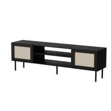 RTV cabinet JUTA 180x39.5x55.5 black + linol calabria