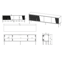 RTV spinta ABI 4D 200x38x62 balta matinė