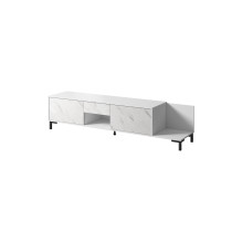 RTV Cabinet MARMO 2D1S1K 195x40x47.5 cm white matt / marble white