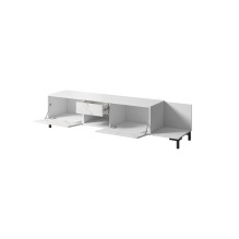 RTV Cabinet MARMO 2D1S1K 195x40x47.5 cm white matt / marble white