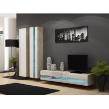 Cama TV stand VIGO NEW 30 / 140 / 40 sonoma / white gloss